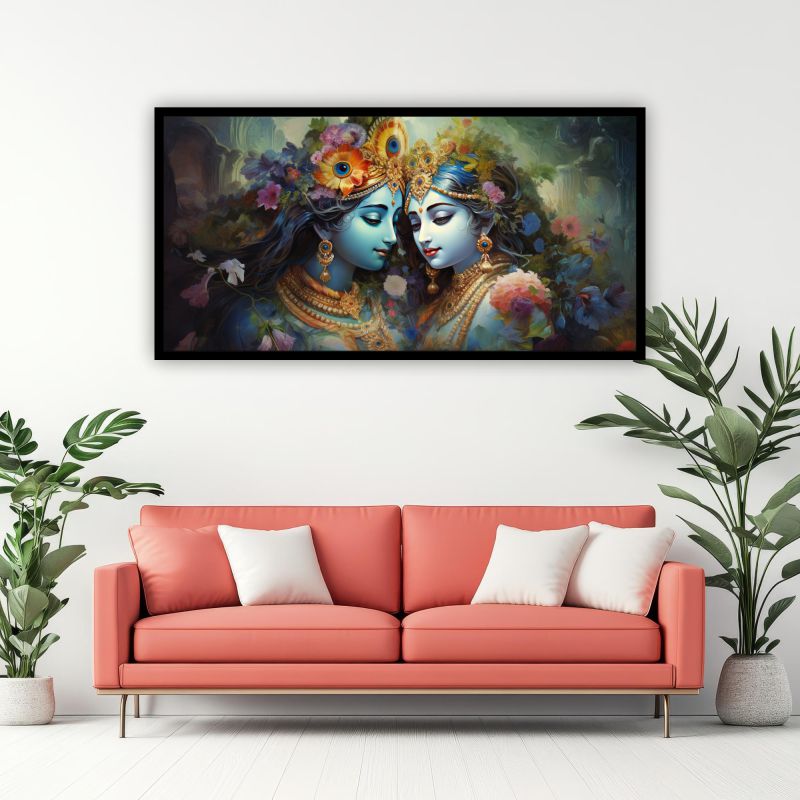 Creative Decor Radha Krishna Wall Painting | Perfect for Meditation Spaces