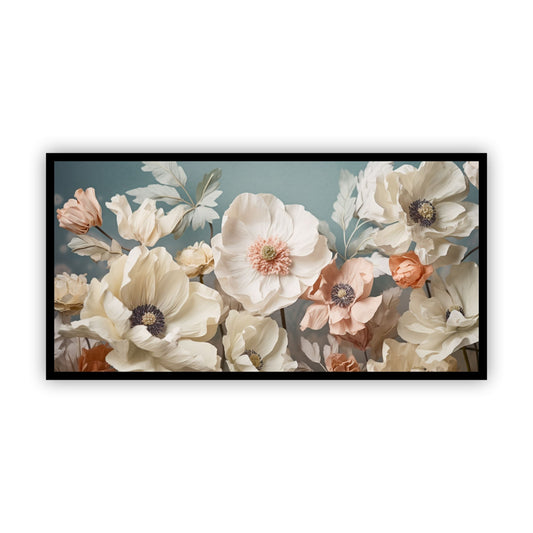 Elegant White Flower Canvas Art | Stunning Floral Wall Décor for Home & Office