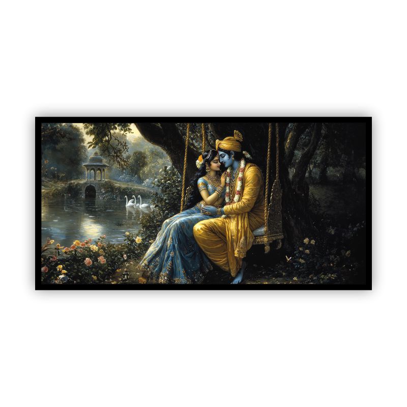 Divine Radha Krishna Painting | Peaceful Wall Art for Spiritual Vibes