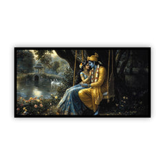 Divine Radha Krishna Painting | Peaceful Wall Art for Spiritual Vibes