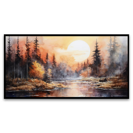 Creative Decor beautiful-painting- Sunrise Serenity Wall Painting for Living Room, Bedroom, Office.