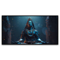 Meditative Blue | Lord Shiva in Lotus Position | Canvas Wall Painting