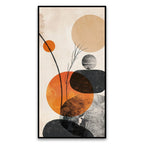 Creative Decor balanced-arrangement-gray-stones-with-orange-sun Canvas Wall Painting for Living Room, Bedroom, Office.