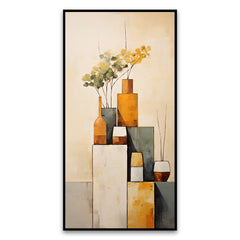 Still-Life Canvas Wall Art with Vases & Plants | Decorative Art for Calm and Chic Spaces