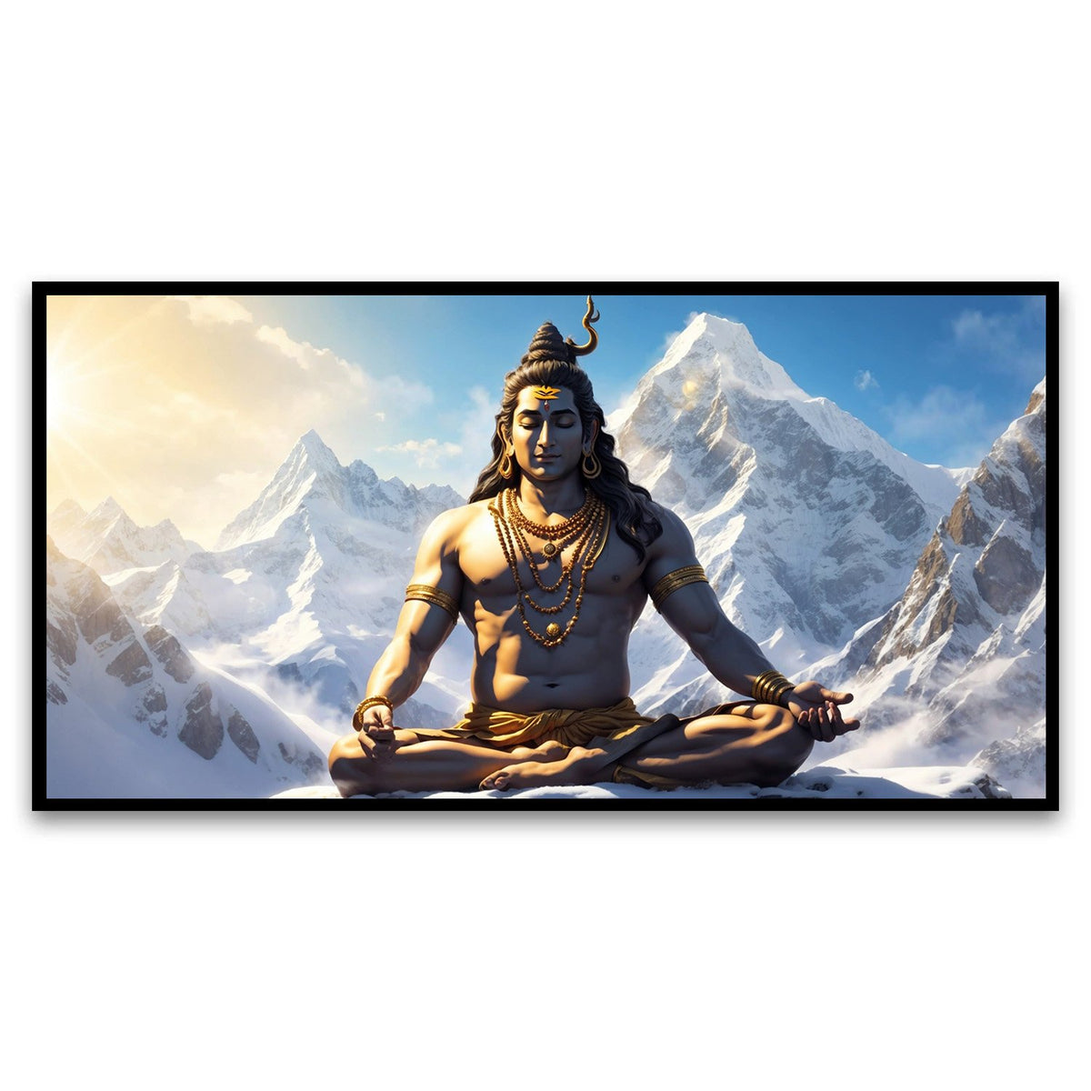 God Shiva Meditating in the Himalayas | A Beautiful Canvas Wall Art for Living Spaces