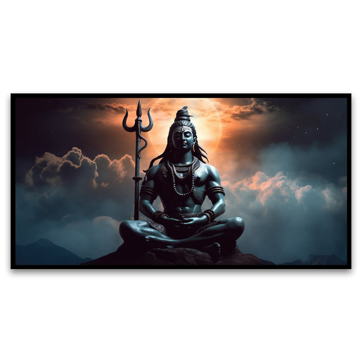 Creative Decor | Celestial Serenity | Shiva Under the Moon Canvas Art