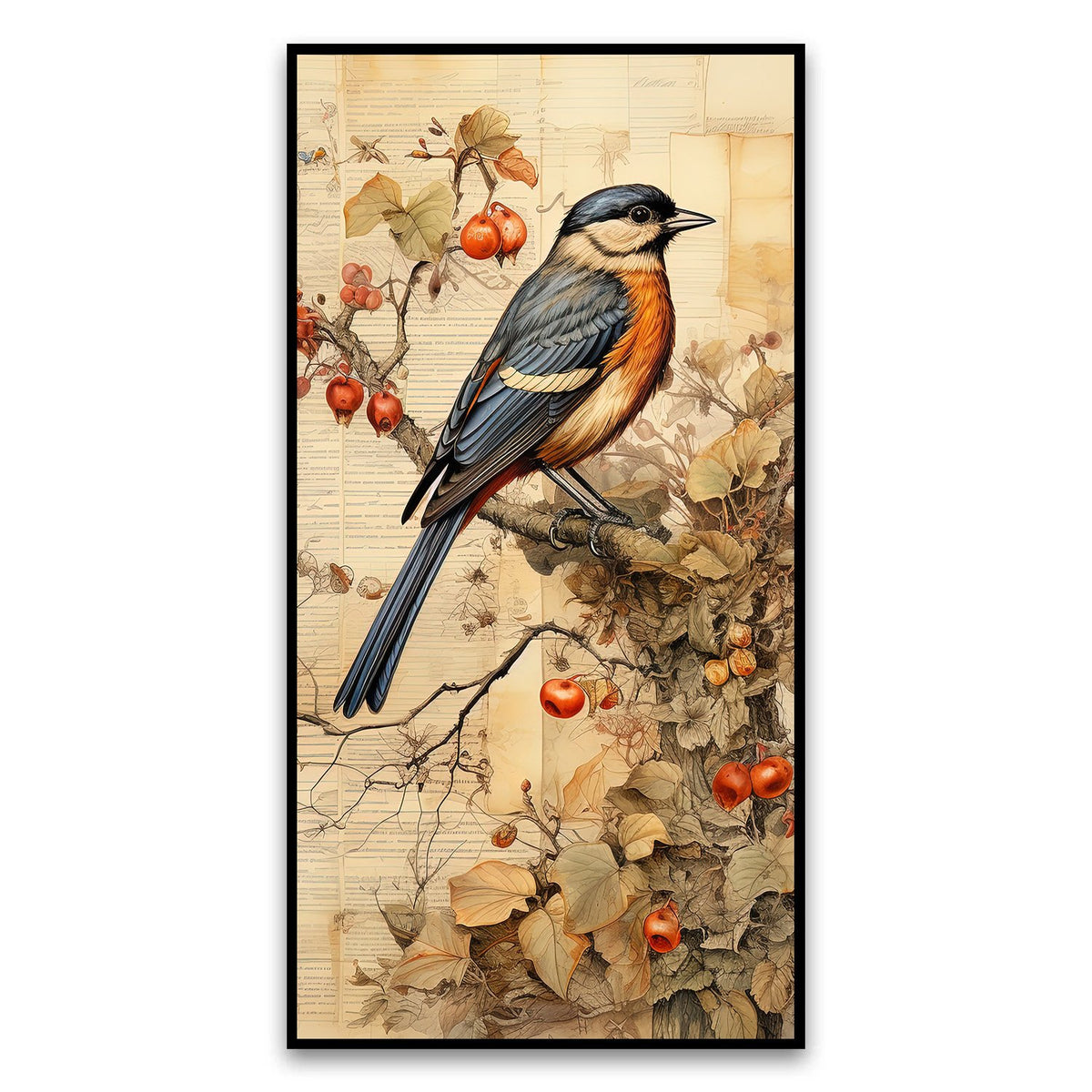 A Joyful Celebration of Nature’s Beauty | Colorful Bird | Canvas Wall Painting for Living Room, Bedroom , and Office.