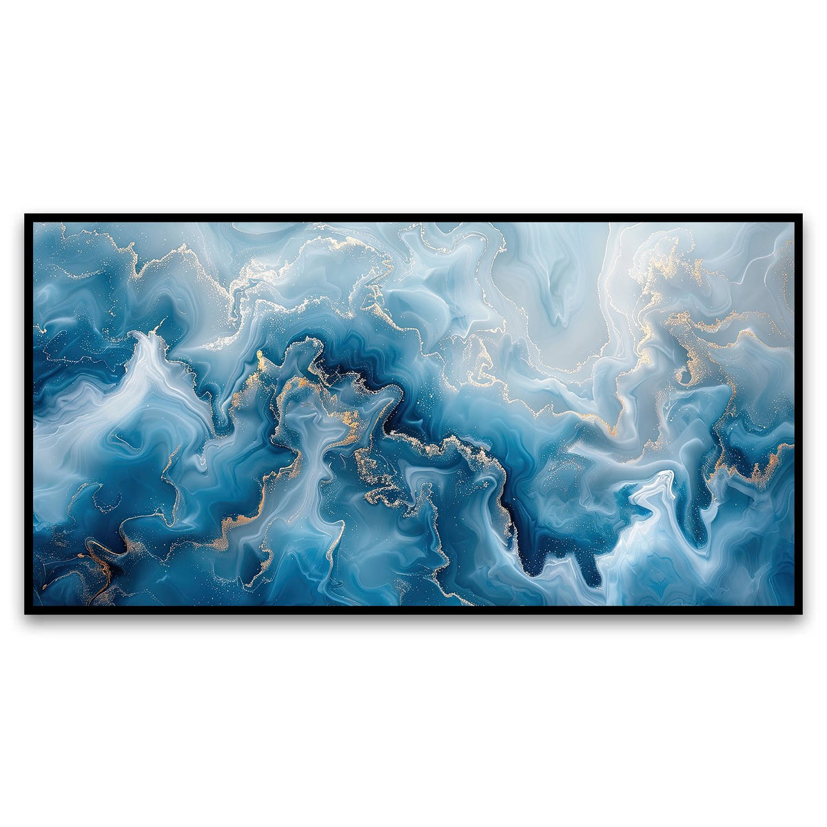 Creative Decor blue-white-abstract Canvas Wall Painting for Living Room, Bedroom, Office.