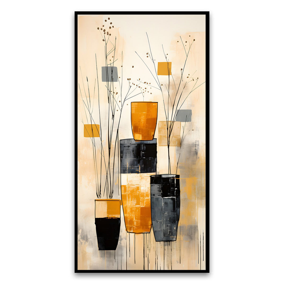 Vibrant Blossoms | Beautiful Flower Vase Canvas Painting for Stylish Interiors