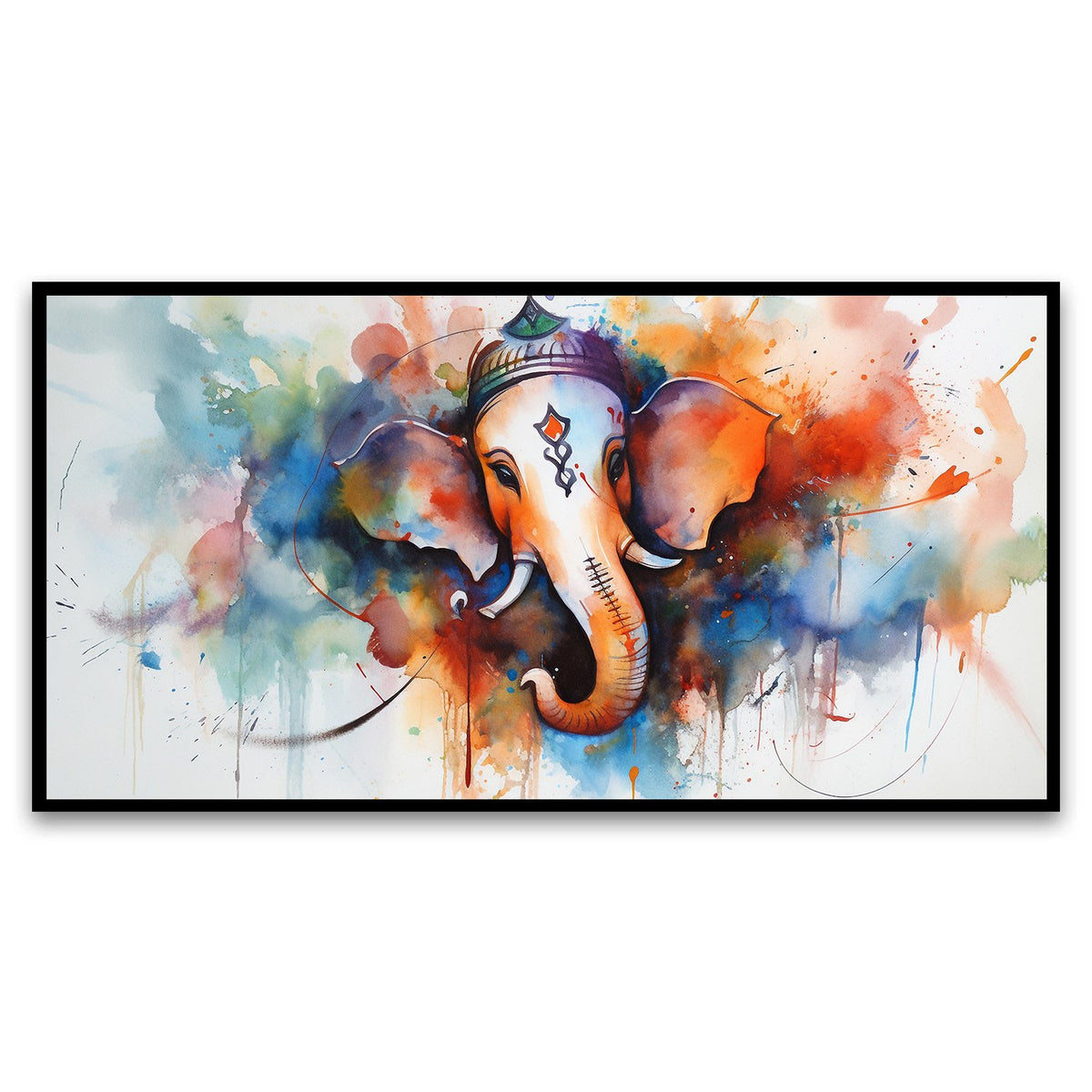 A Holistic Canvas Painting That Brings Joy and Harmony to Your Living Space | Colors of Ganpati | Canvas Wall Art to Brighten Your Living Room, Bedroom, or Office