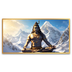 God Shiva Meditating in the Himalayas | A Beautiful Canvas Wall Art for Living Spaces