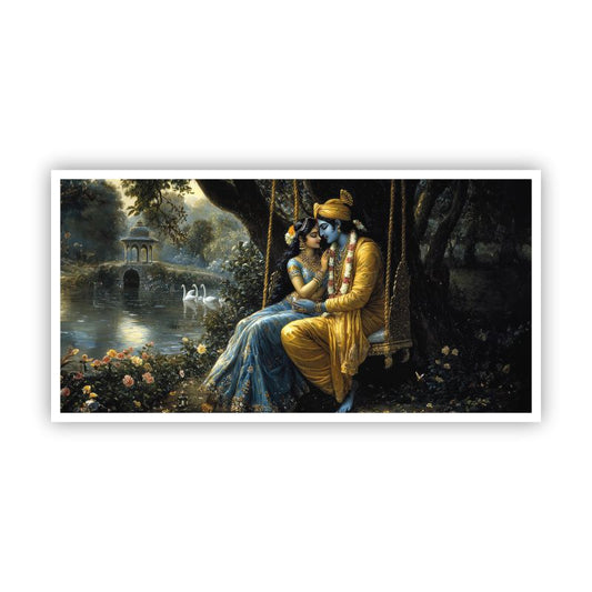 Divine Radha Krishna Painting | Peaceful Wall Art for Spiritual Vibes