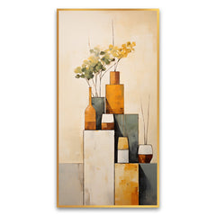 Still-Life Canvas Wall Art with Vases & Plants | Decorative Art for Calm and Chic Spaces