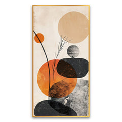 Creative Decor balanced-arrangement-gray-stones-with-orange-sun Canvas Wall Painting for Living Room, Bedroom, Office.