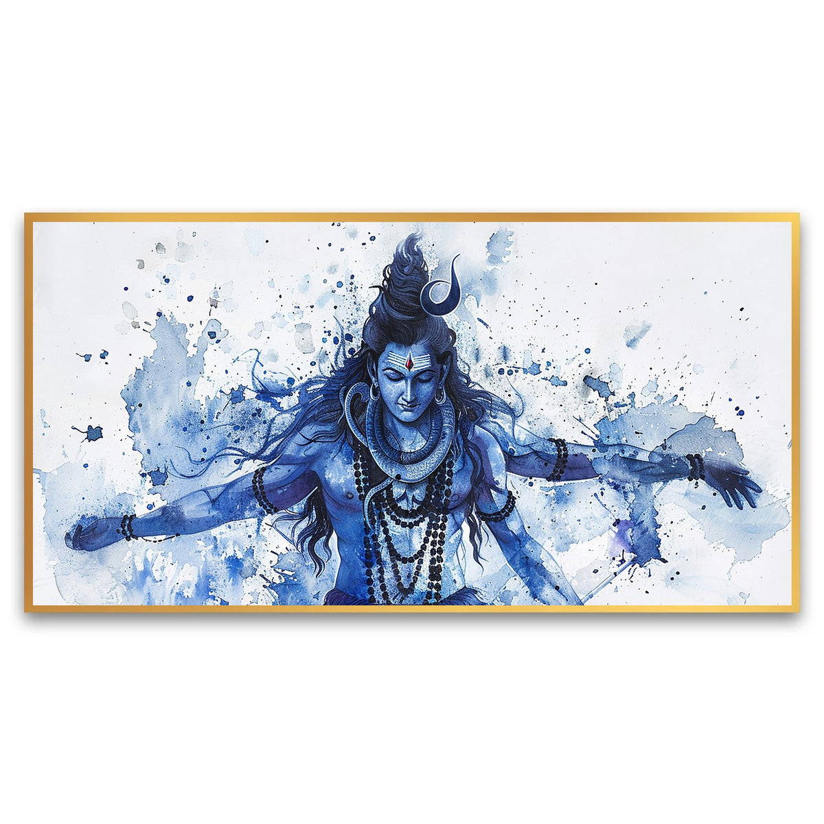 Art of Devotion | Watercolor Shiva Canvas Artwork for Uplifting Spaces in Your Home to Elevate Your Decor