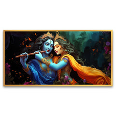 Creative Decor illustration | Radha Krishna Art | Canvas Wall Painting for Living Room, Bedroom, and Office.