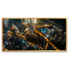 Creative Decor Shanghai City Wall Painting | Vibrant Urban Landscape Art for Modern Interiors