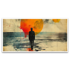 Sun-Kissed Tranquility | Man Standing in Water Canvas for Every Room