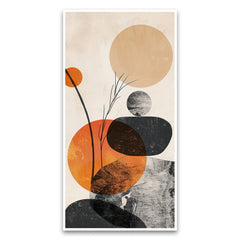 Creative Decor balanced-arrangement-gray-stones-with-orange-sun Canvas Wall Painting for Living Room, Bedroom, Office.