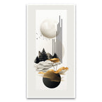 Breathtaking Landscape Canvas Wall Painting | Majestic Mountains and Tranquil Trees