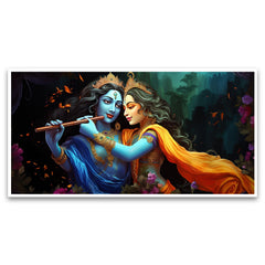 Creative Decor illustration | Radha Krishna Art | Canvas Wall Painting for Living Room, Bedroom, and Office.