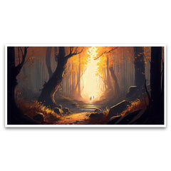 Creative Decor autumn-forest-acrylic-painting-spooky-mystery-dusk Wall Painting for Living Room, Bedroom, Office.