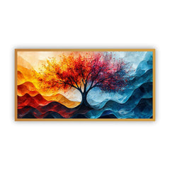 Vibrant Colorful Tree Nature Painting | Stunning Canvas Wall Art for Home Décor