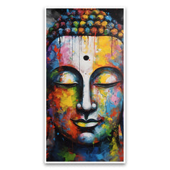 Buddha Bliss | Multicolored Canvas Painting for Peaceful Living