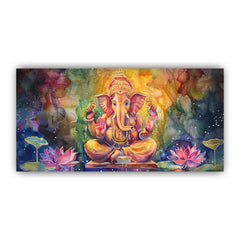 Peaceful Wisdom | Lord Ganesha Zen Painting | Spiritual Wall Art