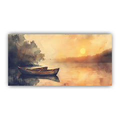 Sunrise Lake View Wall Art | Stunning Nature Landscape Canvas Painting