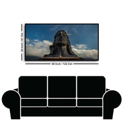 Divine Lord Shiva Adiyogi Wall Painting | Sky View Spiritual Canvas Art for Meditation & Home Décor