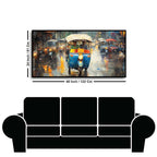 Beautiful Street Road Painting in Rain | Atmospheric Urban Landscape Wall Art
