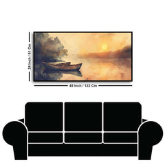 Sunrise Lake View Wall Art | Stunning Nature Landscape Canvas Painting