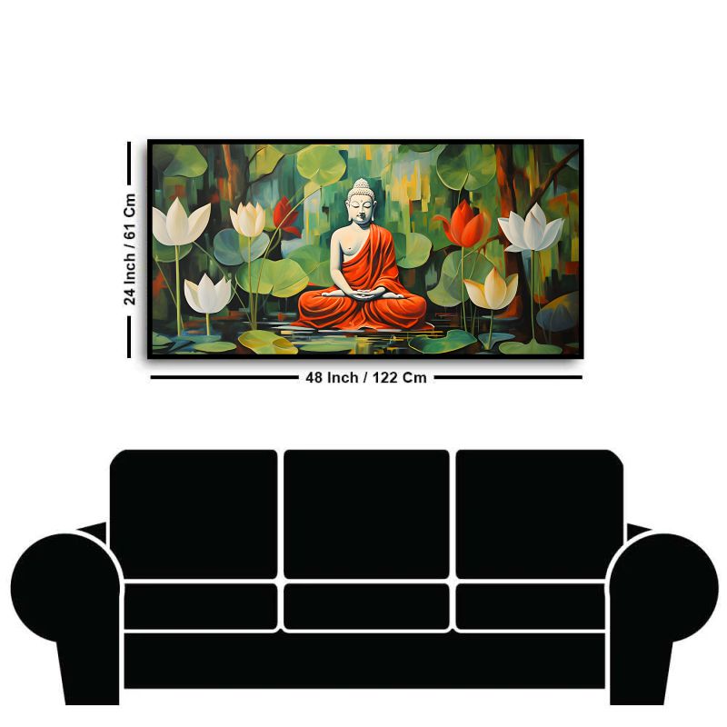 Serenity of Lord Buddha Wall Paintings by Creative Decor