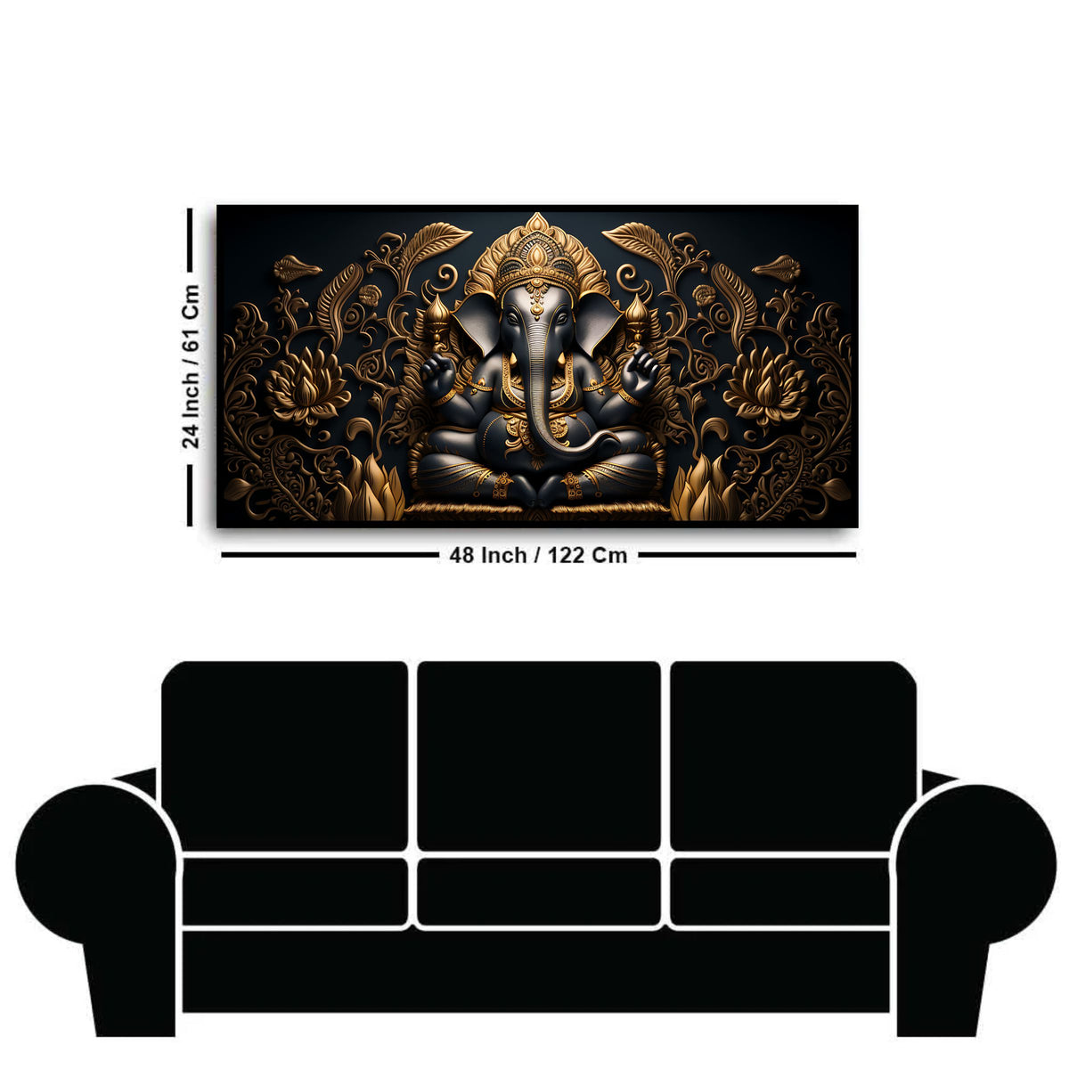 Decorative Lord Ganesha Painting | Zen Wall Art by Creative Decor
