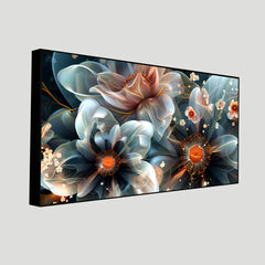 Framed Elegant Flower Wall Art | Unique Floral Canvas Painting for Home Décor