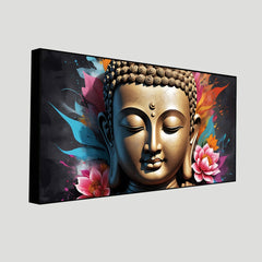 Elegant Gautam Buddha Tranquil Wall Painting | Serene Zen Art for Home Décor