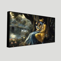 Divine Radha Krishna Painting | Peaceful Wall Art for Spiritual Vibes