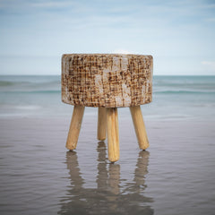 wooden skin Ottoman / Pouffy