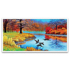 Nature Scenery Floating Framed Canvas Wall Painting