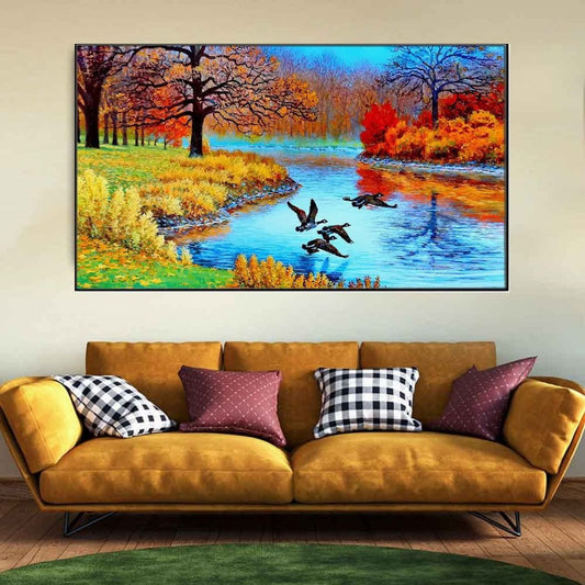 Nature Scenery Floating Framed Canvas Wall Painting