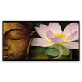 Lord Buddha with Lotus Spiritual Floating Framed Canvas Wall Painting