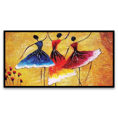 Spanish Ballerinas Dancing Dall Floating Framed Canvas Wall Painting