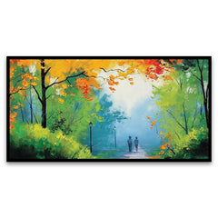 Relaxing Big Panoramic Nature Floating Framed Canvas Wall Painting