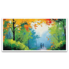 Relaxing Big Panoramic Nature Floating Framed Canvas Wall Painting