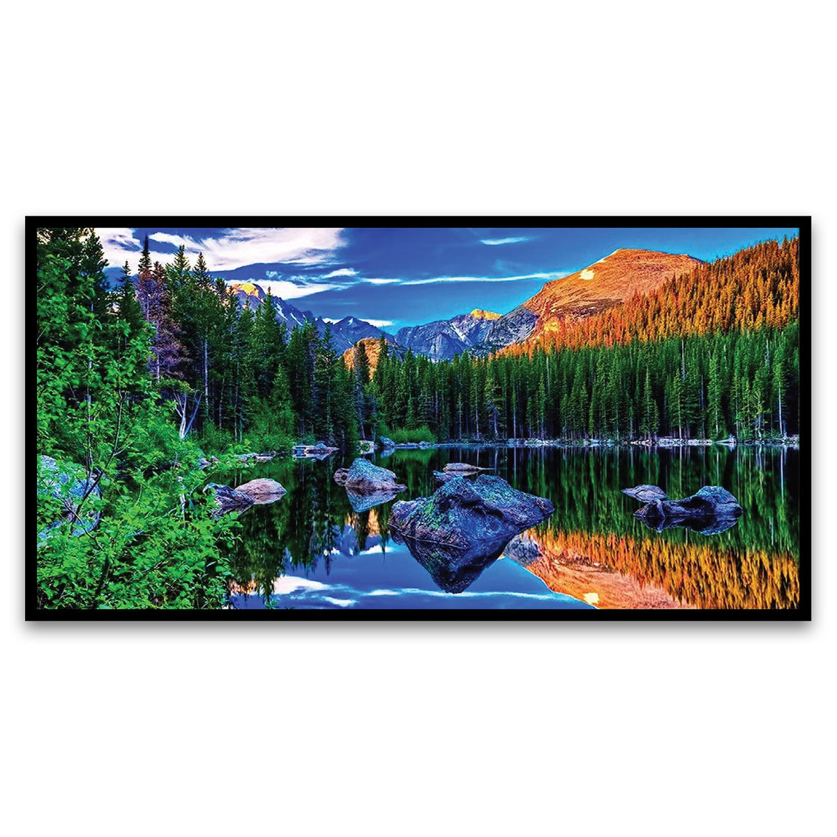 Mountain Natural Scenery Floating Framed Canvas Wall Painting