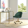 CreativeDecore Velvet Hindmen  task chair /study chair /office chair   for  study  Room, office  , swivel Armchair  with Gold base