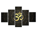 Om Symbol of Lord Shiva Multi Framed Canvas Wall Painting for Living Room, Bedroom, Office Wall Decoration