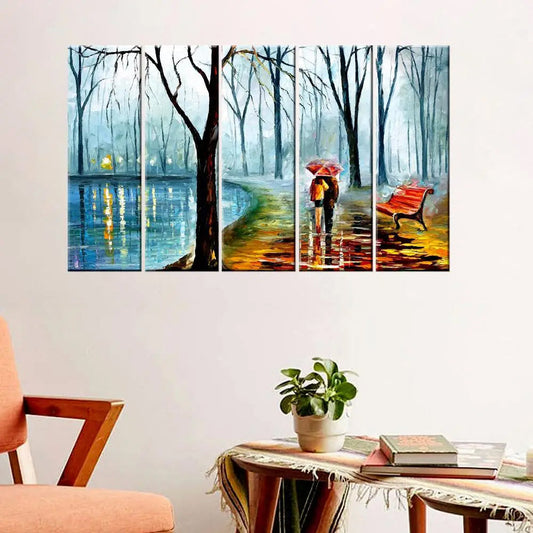 Eternal Romance | 5-Piece Love Couple Modern Art Canvas Print Multi Frame Wall Painting