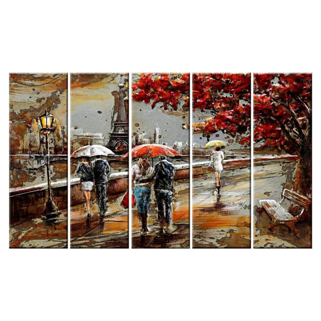 Nostalgic Love Story 5 Pieces Vintage Couple Modern Art Multi Frame Canvas Print Wall Painting for Home and Office Decor